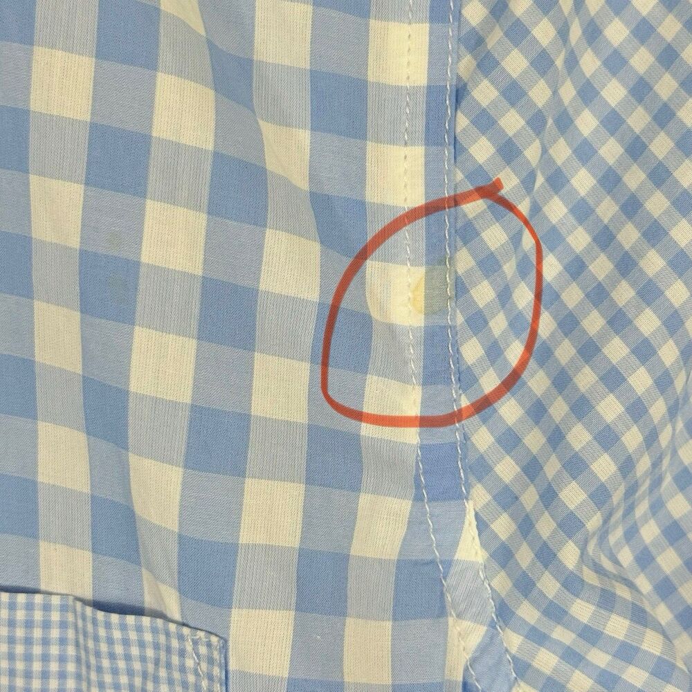 J. Crew Shirt Womens 4 Boy Blue White Gingham Prairie Button Up Garden Farmcore - Picture 7 of 8